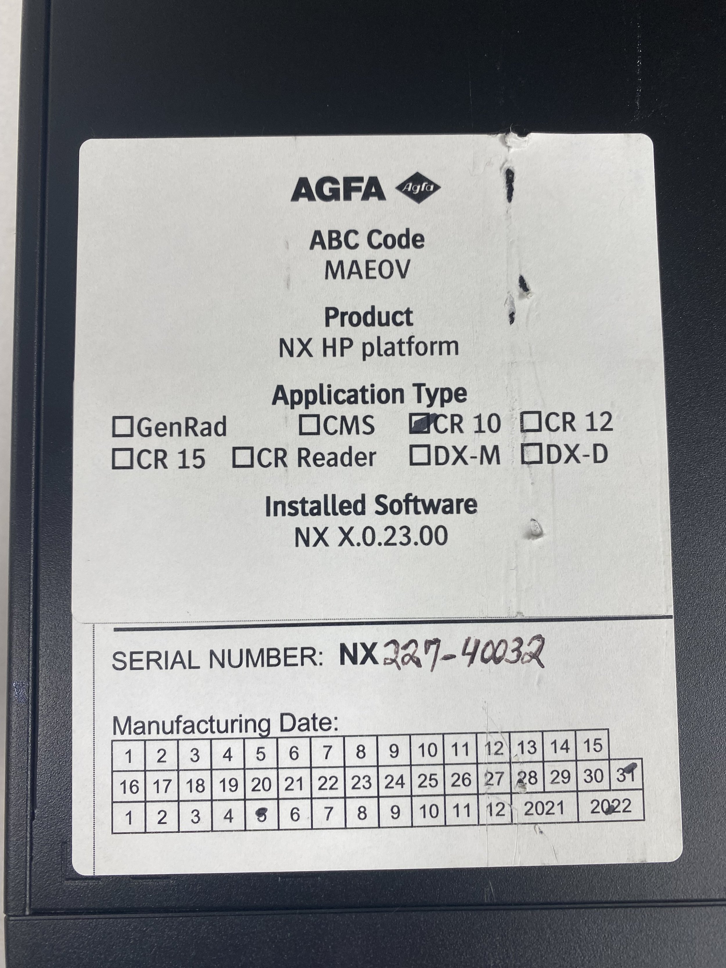 Agfa CR 10-X with NX workstation and 2 cassettes — Used Vet Equipment